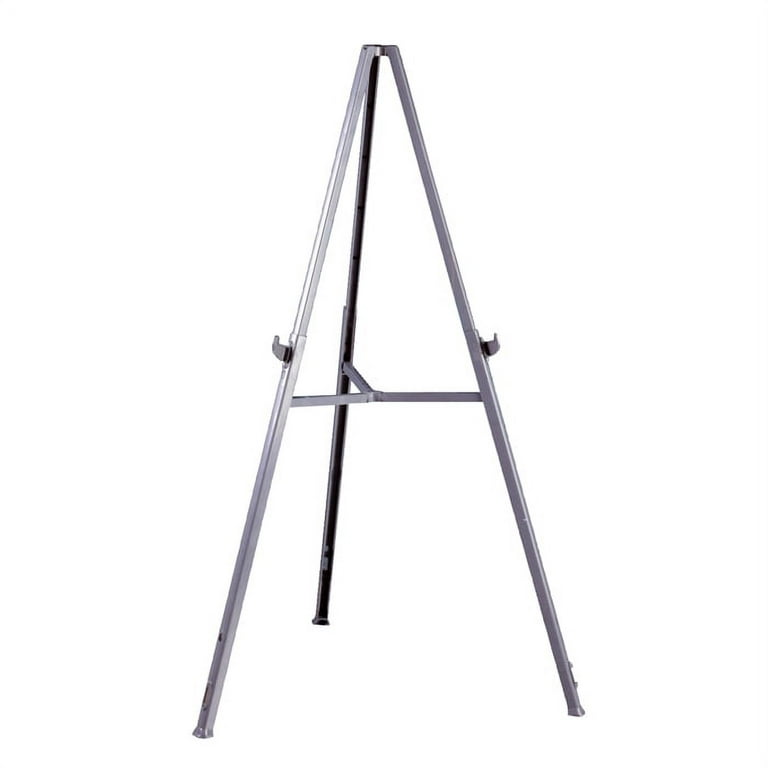4418) Display Easel Tabletop Silver Tone 3.5 Wide 4 Tall Lightweight
