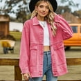 thumbnail image 3 of YTDSCS Women's Jean Jacket Washed Button up Denim Jacket with Pockets Loose Spring Fall Casual Cowboy Outwear Coat for Womens S-XXL, 3 of 9