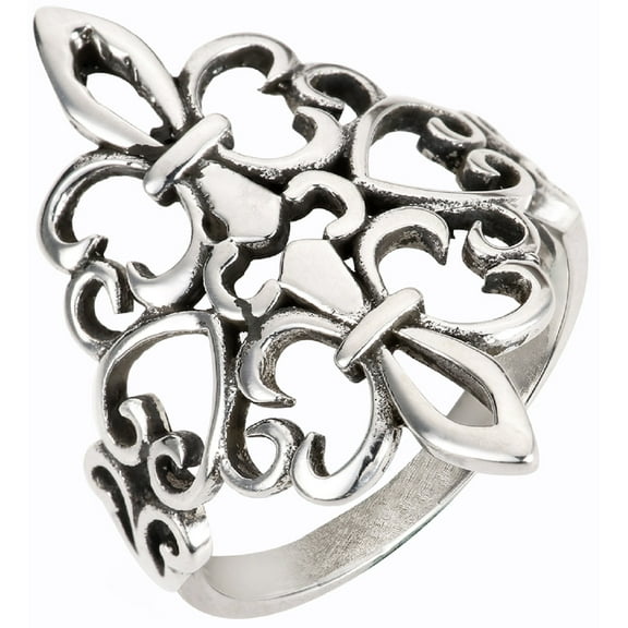 Sterling Silver Noble Fleur De Lis Ring Size 10
