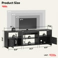 thumbnail image 6 of Bestier 70" LED TV Stand for TVs up to 80" with Cabinet & Open Shelves, Modern Entertainment Center for PS5, Black Marble, 6 of 9
