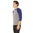 thumbnail image 3 of Bella + Canvas Unisex 3/4-Sleeve Baseball T-Shirt, 3 of 3