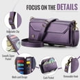 thumbnail image 6 of TECH CIRCLE for Samsung Galaxy S25 Ultra Case, Women men Multi-Function Wallet Case with Stand RFID Blocking Featuring Magnetic Closure Zipper S Pen Holder includes Shoulder Strap Wrist Strap,Purple, 6 of 7