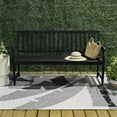 thumbnail image 4 of JONATHAN Y BNH101C Laurel 59.1" 3-Seat Slat-Back 600-Lbs Support Acacia Wood Outdoor Garden Patio Bench, Black, 4 of 6