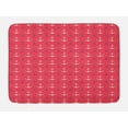 thumbnail image 1 of Anchor Bath Mat, Pattern with Symmetric Nautical Items Ocean Themed Print Marine Life, Plush Bathroom Decor Mat with Non Slip Backing, 29.5" X 17.5", Dark Coral Indigo White, by Ambesonne, 1 of 2