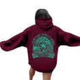 thumbnail image 1 of Pink Palm Puff Sudadera con capucha azul para mujer, Todo viene en olas 2024 Tops de manga larga con cordón Jersey con letras para adolescentes y niñas Vino XL, 1 of 3