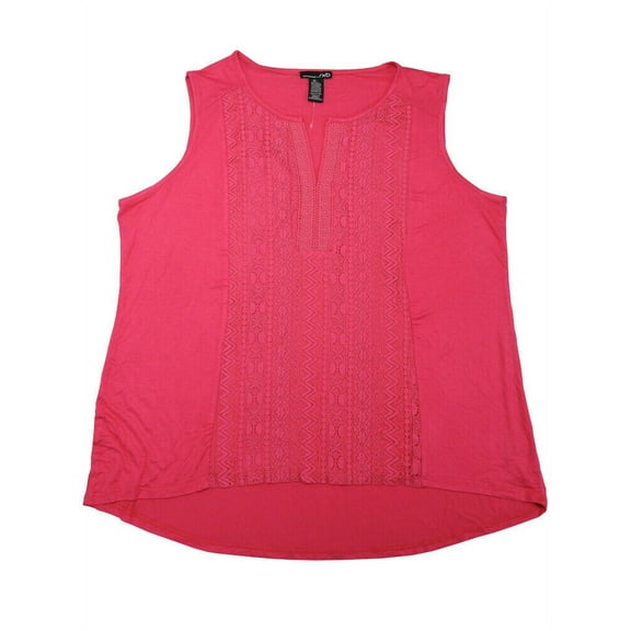RXB Women's Sleeveless Tank Lace Crochet in Raspberry, S