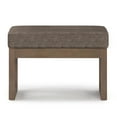 thumbnail image 5 of Milltown 27 inch Wide Solid Wood Contemporary Footstool Small Ottoman Bench in Mink Brown, 5 of 7