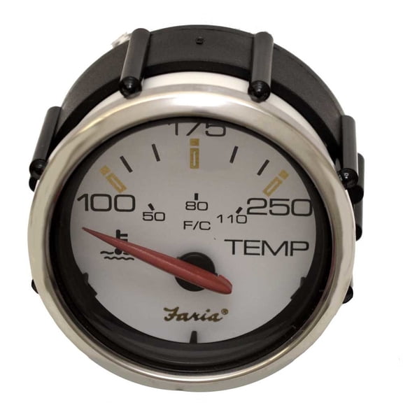 Faria Boat Temperature Gauge GP5803A | 2 Inch Silver White