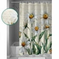 thumbnail image 4 of Spring Floral Waterproof Fabric Shower Curtain, Vintage Summer Botanical White Daisy Shower Curtain for Bathroom Curtains Bathtubs Hotel Washable Shower Curtains with 12 Hooks Standard 66x72, 4 of 6