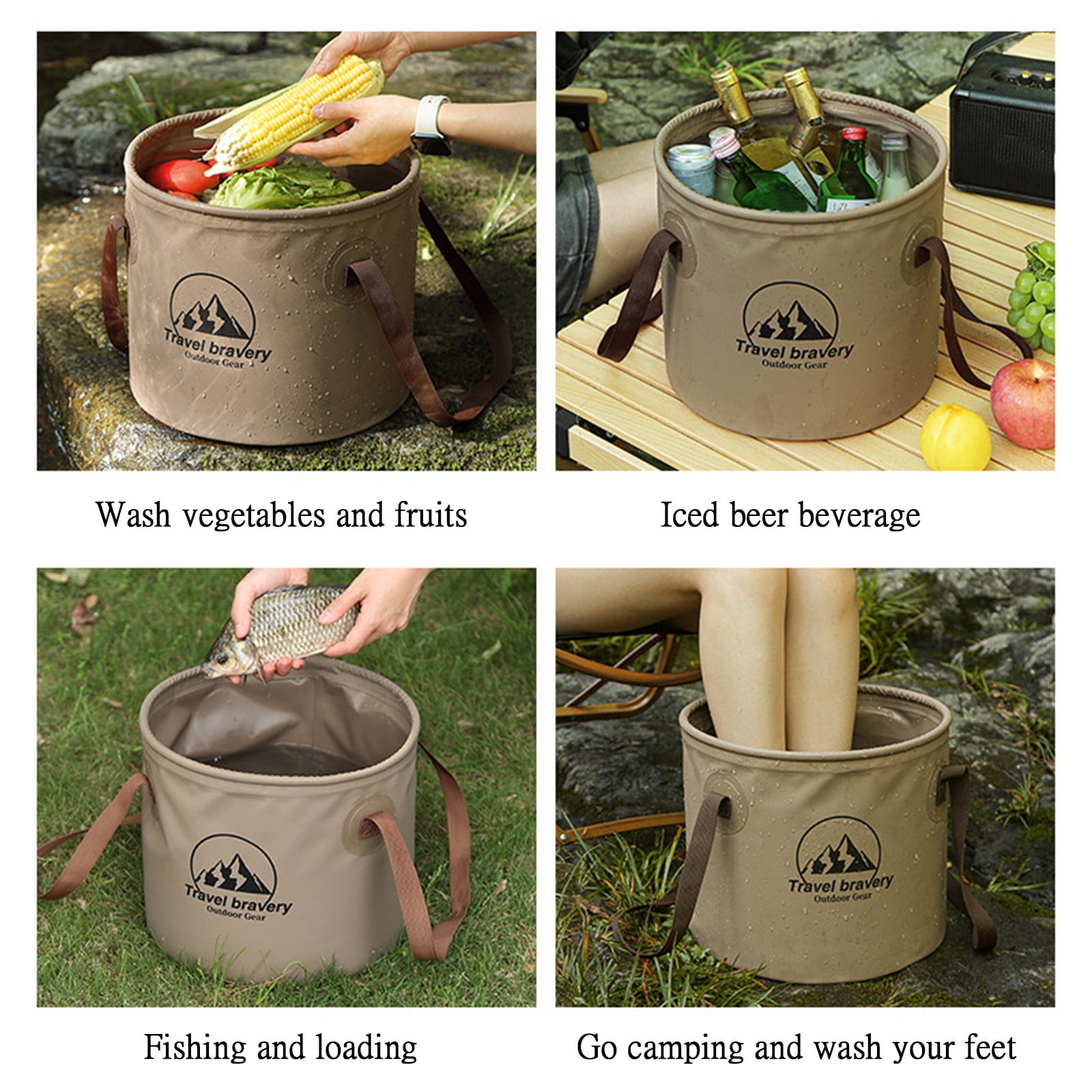 Seau Pliable Avec Poignée, Récipient à Eau Léger Et Pliable, Lavabo En PVC épais Pour Camping Randonnee Peche Bleu 7 5 L 94385631