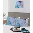 thumbnail image 5 of Teal Pillow Covers King Size 2 Pack, Abstract Modern Marble Ink Painting Art Soft Bed Throw Pillowcases Breathable Cooling Long Lumbar Body Pillow Sham Cover for Bed Sofa 20''x36'', 5 of 7