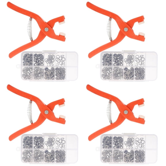 4 Sets Sewing Craft Snap Buttons Kit Metal Open Prong Snap Fasteners for Clothing Accessories