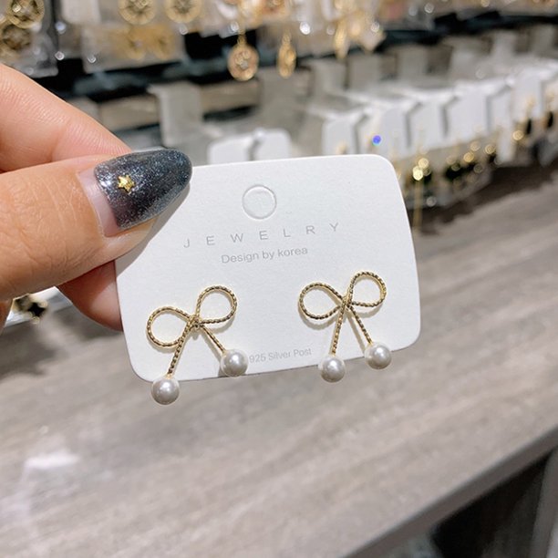 40 Pendientes De Aro Vintage De Oro De 18 Quilates De Perlas Blancas