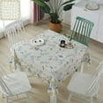 thumbnail image 2 of Square/Round Tablecloth 60x60inch,Vintage Floral Plant,Vinyl Table Covers Waterproof Oilcloth Table Cloth Linens, Decorative Farmhouse Tablecloths for Outdoor Dining Wedding Party Camping, Yellow Gray, 2 of 6