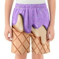 thumbnail image 4 of oqasdz Boys Girls Shorts Ice Cream Print Elastic Waist Breathable Swimwear Kids Child Outdoor Sports Casual Board Shorts Size 7 Y-8 Y, 4 of 4