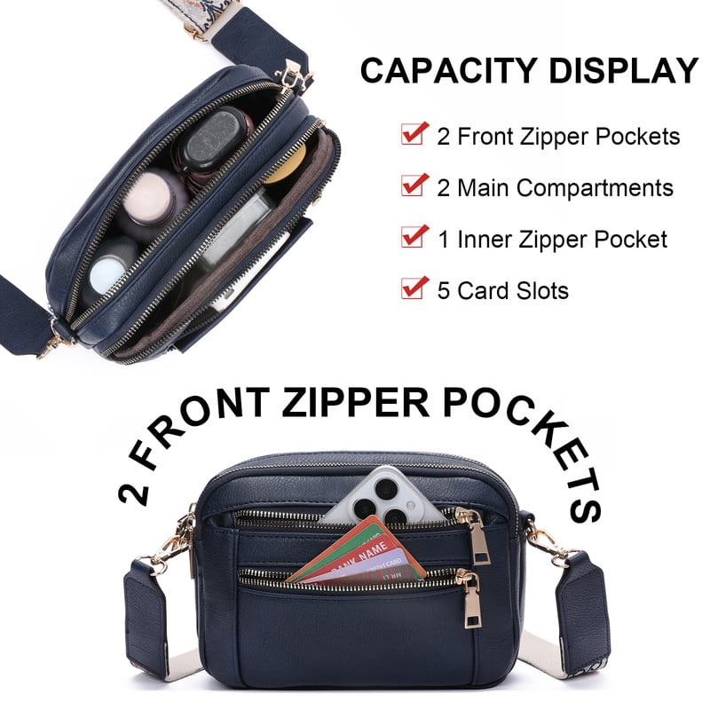 GAEKEAO Women’s Leather Crossbody Purse with Detachable Shoulder Strap and Multi Pockets