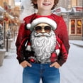 thumbnail image 2 of MIASHUI Chandail à Col Rond pour Garçons avec Père Noël pour un Style de Rue Décontracté au Quotidien Chaleur Hivernale Idéal pour Enfants Rouge, 7-8 Ans, 2 of 4
