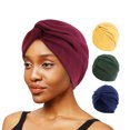 thumbnail image 2 of Turbante de estilo étnico, gorro cruzado de algodón de imitación, gorro de quimioterapia, gorro envolvente, 2 of 6