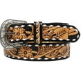 thumbnail image 3 of 39-40  Western Floral Tooled Leather Belt 26FK16N, 3 of 4