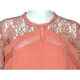 thumbnail image 5 of Womens A-line Flowy 3/4 Bell Sleeve Semi Sheer Lace Crochet Swing Mini Dress, 5 of 6
