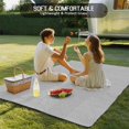 thumbnail image 4 of Grey Outdoor Rug 4x6 Ft - Reversible Patio Rug Outdoor Camping Rugs, Vintage Leather Patterned Texture Solid Modern Washable Indoor Outdoor Area Rugs, Non-Slip Outdoor Carpet Runner for Deck/Porch, 4 of 8