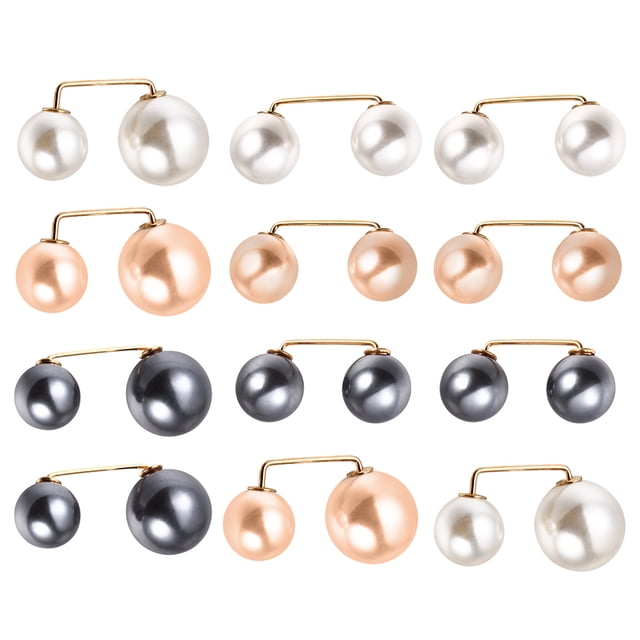 12pcs mujer seguridad perla broche pin multifuncional broche de broche (estilo aleatorio)