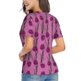 thumbnail image 2 of Goofa Tulips Flowers Pattern Women's Slim-Fit Short-Sleeve V-Neck T-Shirt,Classic-Fit Short-Sleeve V-Neck T-Shirt-Small, 2 of 5