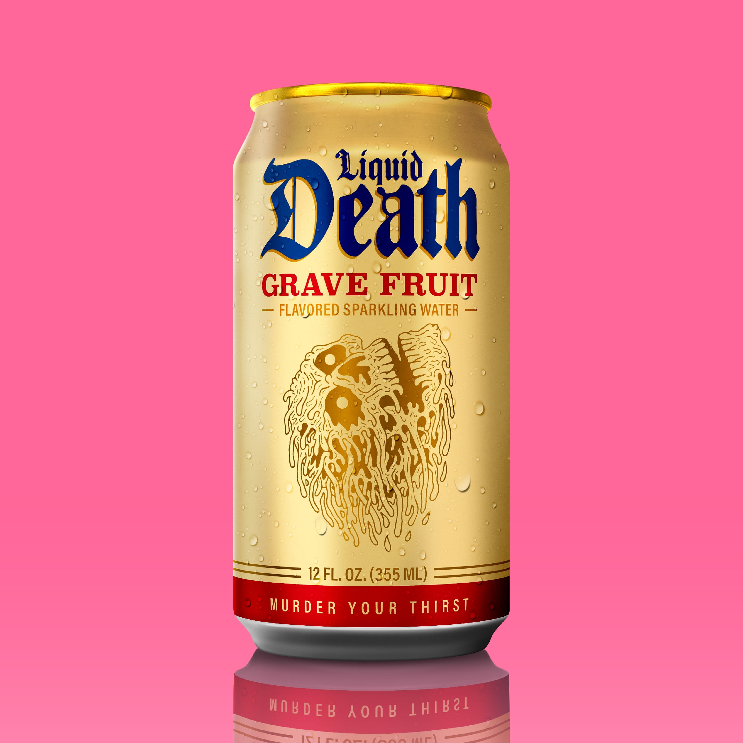 (4 pack) Liquid Death, Grave Fruit, Grapefruit-Flavored Sparkling Water, 6-pack (12 fl oz Cans), Low Sugar, Huge Flavor and No Artificial Sweeteners