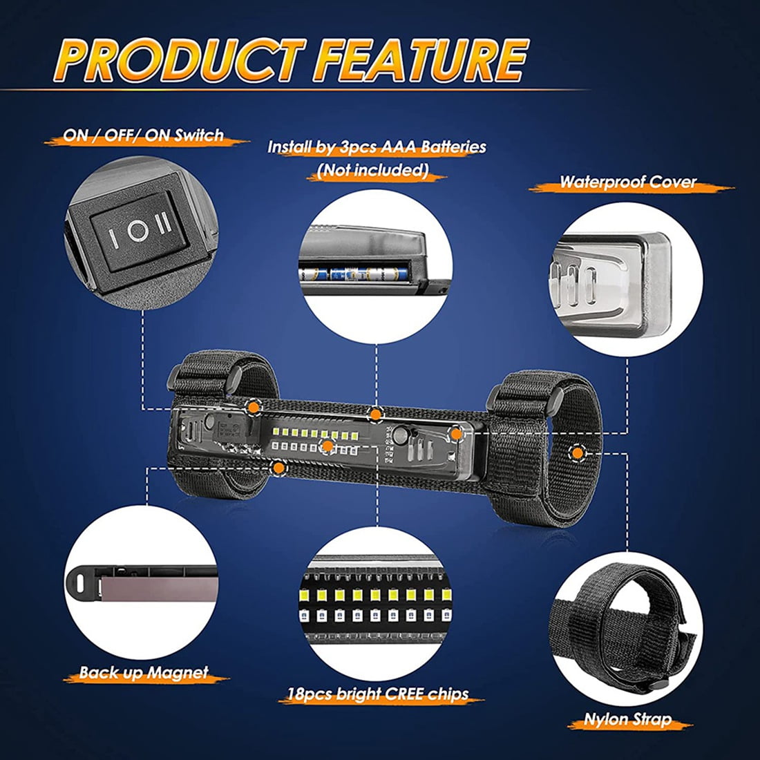 utv dome light Universal Roll Bar Mount LED Light UTV Dome Light with