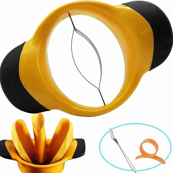 Sturdy Mango Slicer and Pit Remover Tool, Mango Splitter Fruit Cutter Mango Pitter with Ergonomic Grip Handle - Effortlessly Remove Pit and Divide
