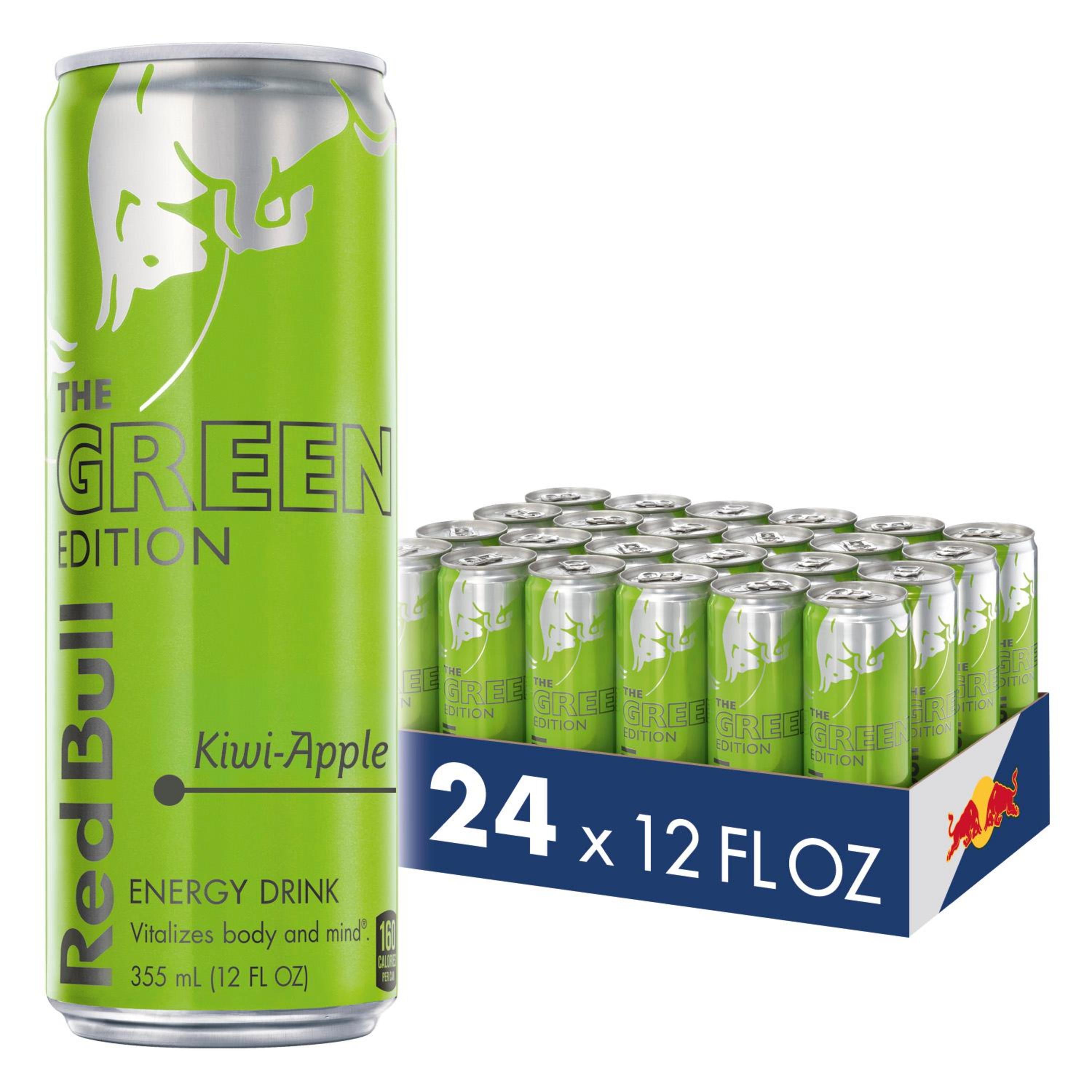 (24 Cans) Red Bull Energy Drink, Kiwi Apple, Green Edition, 12 fl oz ...