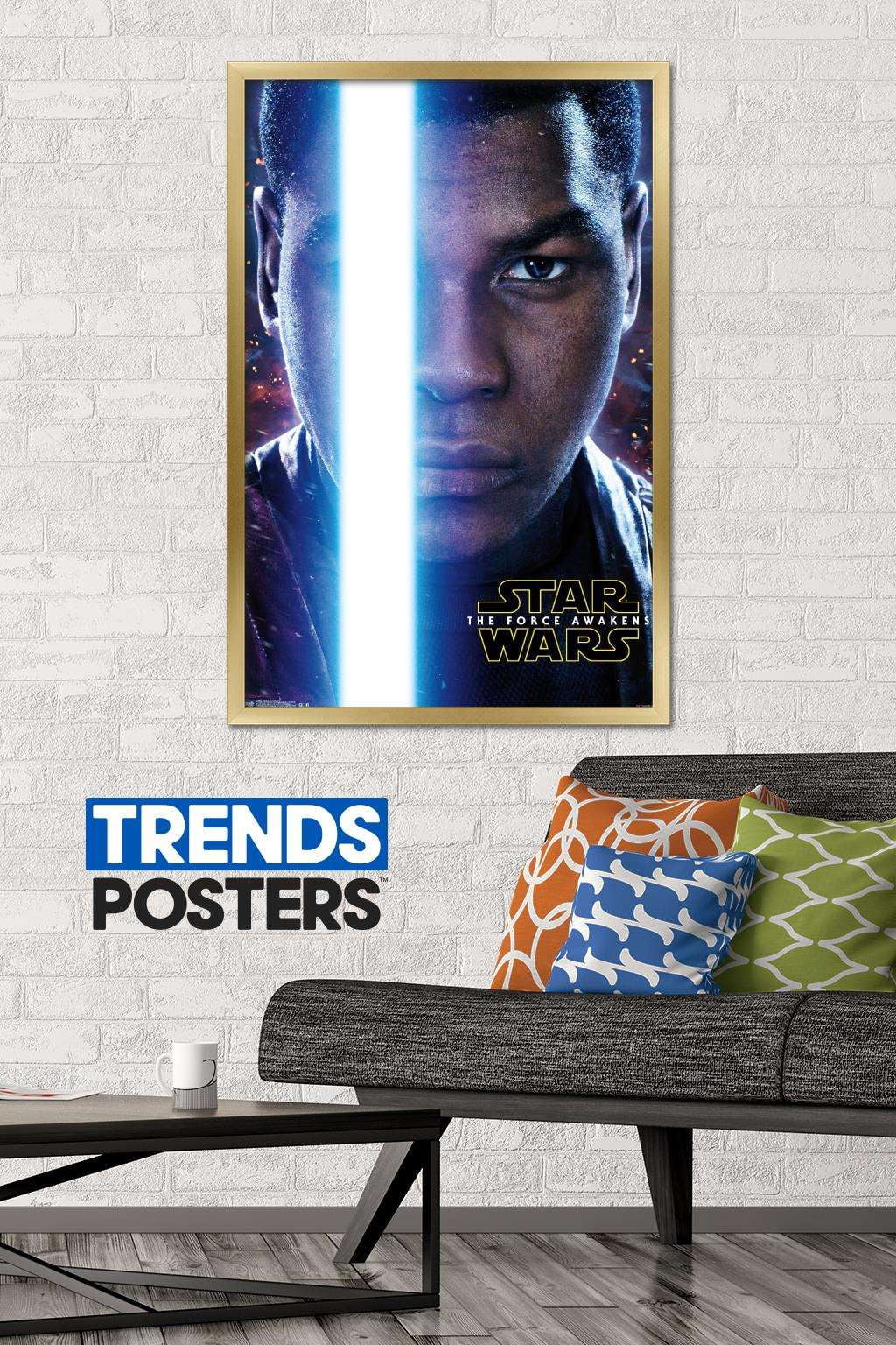 Star Wars: The Force Awakens - Finn Portrait Wall Poster, 22.375" x 34", Framed