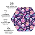 thumbnail image 3 of Picia Skull mushroom colorful cute Printed Leather Coasters for Drinks, 4" Drink Coasters Set of 4 for Tabletop Protection, Handmade Luxurious Home Décor and Housewarming Gift -Hexagon, 3 of 6