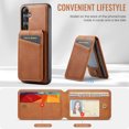 thumbnail image 4 of Dteck for Samsung Galaxy S24 FE Case Magnetic with Detachable Card Holder Wallet, Compatible with MagSafe, Premium RFID Blocking PU Leather Slim Shockproof Case for Galaxy S24 FE 5G,Brown, 4 of 7