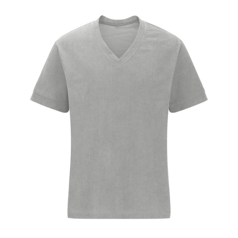 VSSSJ Men's Muscle T Shirts Short Sleeve V Neck Stretch