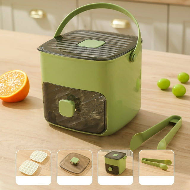 ONFD Household Layer Ice With Drawer Portable Push Type Ice Maker For Effortless Storage