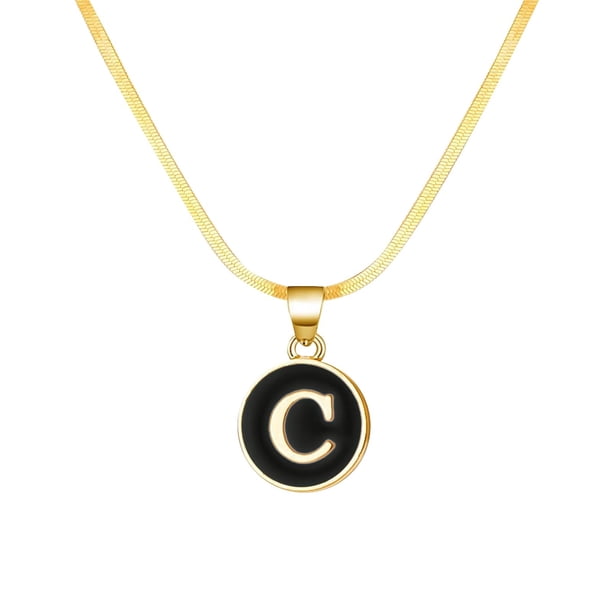 26 Collar Inicial Forma Redonda 26 Alfabeto Cadena Collar A Z 26 Alfabeto Inicial Collares de Oro para Mujeres Niñas