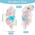 thumbnail image 2 of 2Pcs Pink Blue Flower Lace Applique Sparkle Sequins 3D Floral Embroidered Patches Sew On Vintage Polyester Cloth Applique, 2 of 7