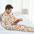thumbnail image 4 of Mens Pajamas Set, Afternoon tea Button Down Long Sleeve Loungewear Sleepwear Pjs sets for Men, 4 of 5