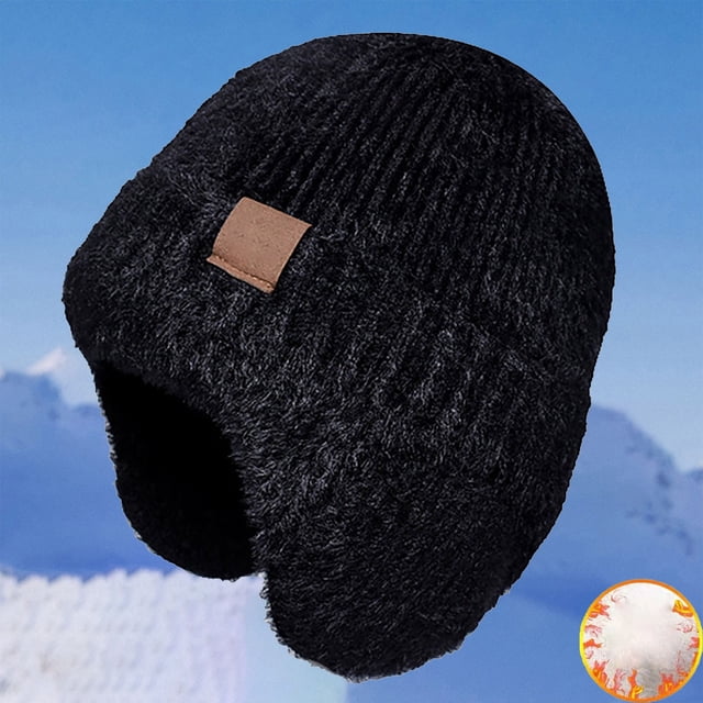 Harpily Winter Warm Hat Children's Plush Knitted Wool Hat Cold Proof Ear Cover Head Cap
