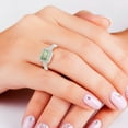 thumbnail image 6 of SZUL Women's 2 1/2 Carat TW Emerald Cut Green Amethyst Diamond Ring in 10K White Gold, 6 of 6
