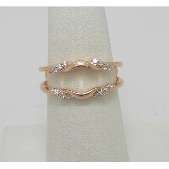 Forever Jewels 1/2Ct Round Moissanite Women Ring Guard Enhancer 14K Rose Gold Plated