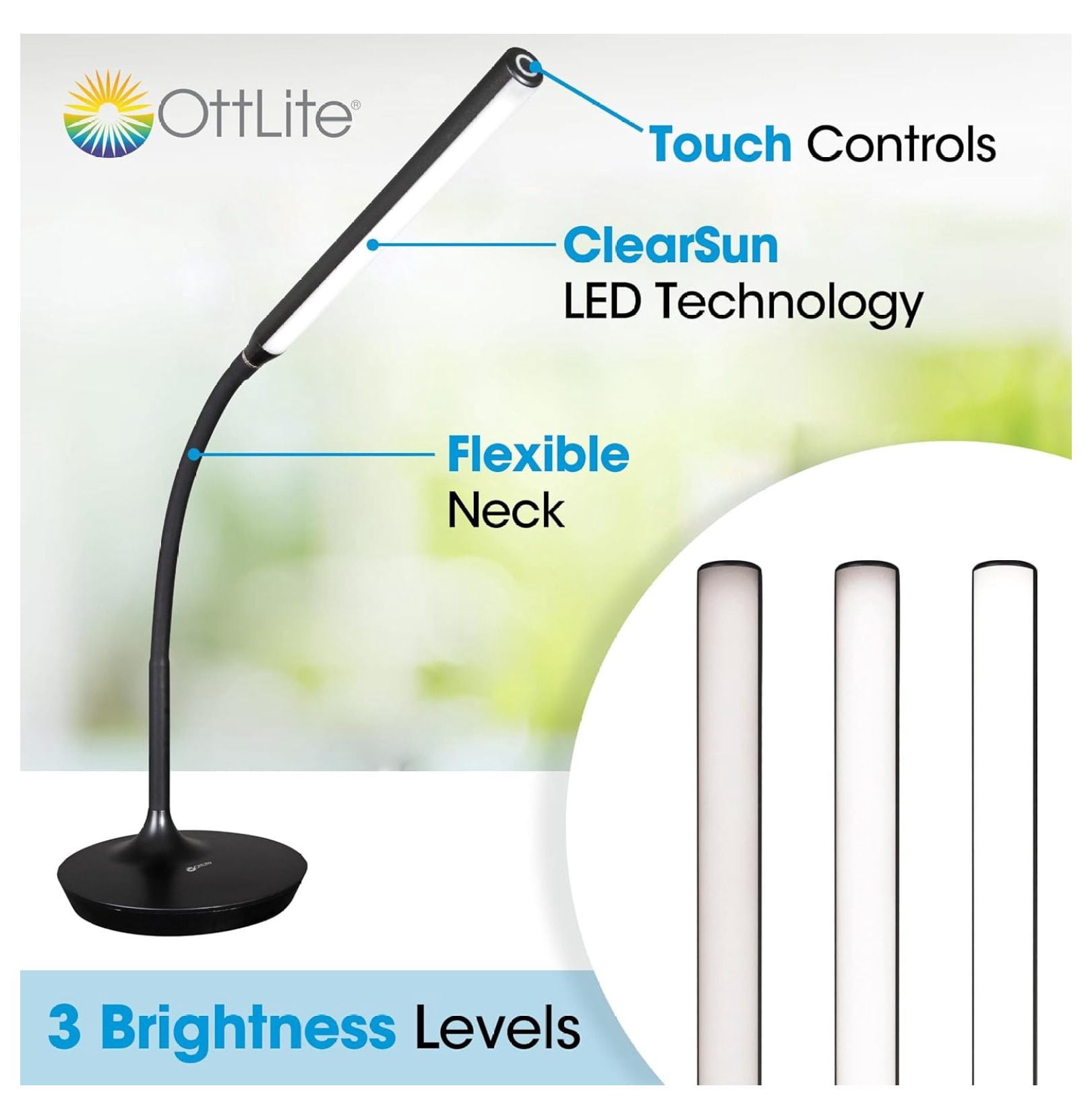 Extended Reach LED Desk Lamp, Black