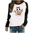 thumbnail image 2 of HOOJT Halloween Sweatshirts for Women Oversized Loose Long Sleeve Shirts Fall Round-Neck Blouses Cute Funny Printed Sweaters Crewneck Pullover Top Halloween Costumes, 2 of 7