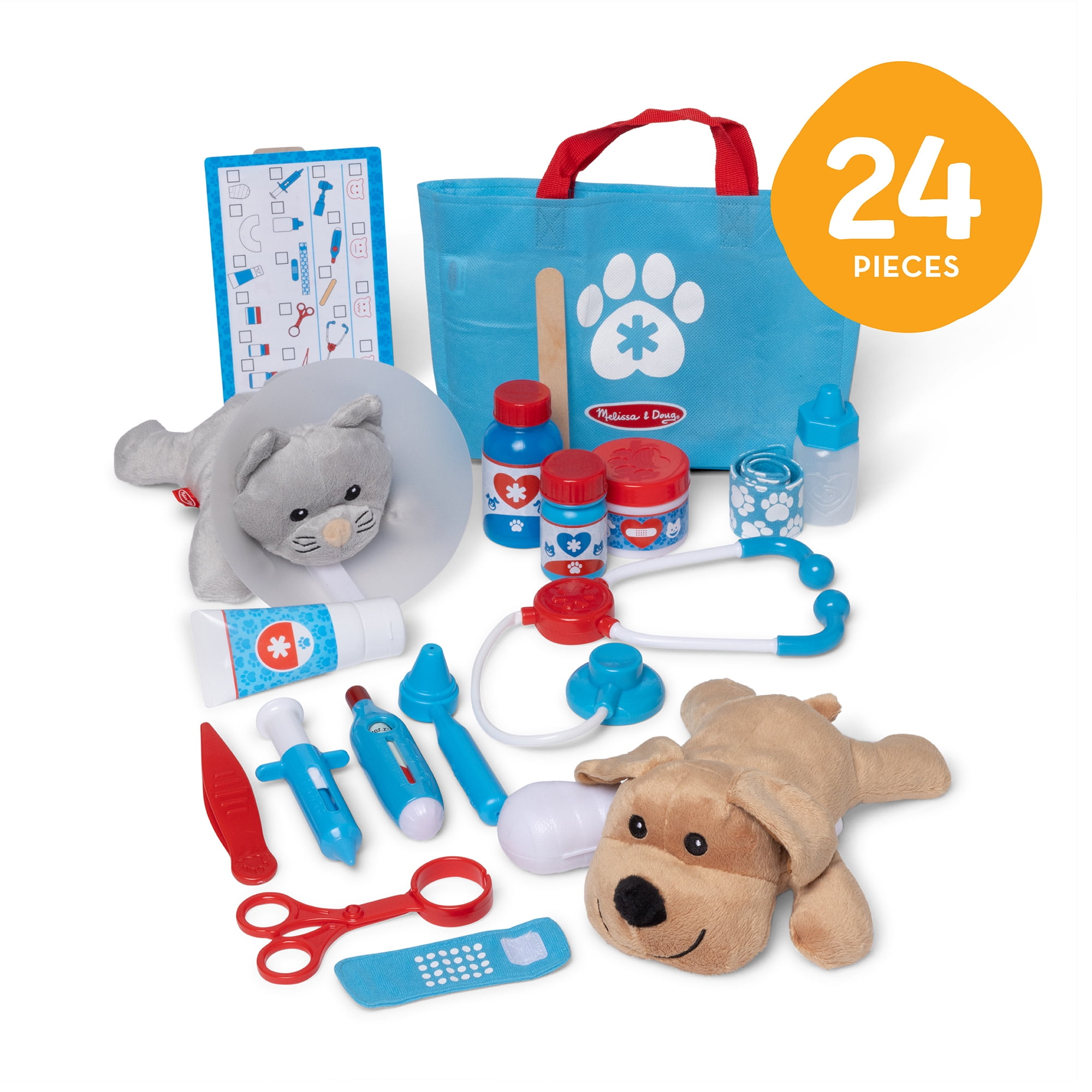 Melissa & Doug Examine and Treat Pet Vet Play Set (24 Pieces)