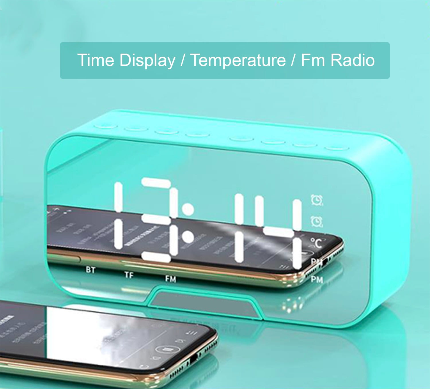 Digital Alarm Clock Radio 5.5” Large LED Display with 3 Brightness Dimmer, Dual Alarms, FM