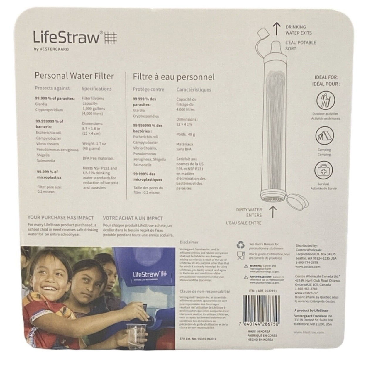 Lifestraw Personal Water Purifying Filter Family Pack (Pack of 4)