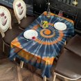 thumbnail image 2 of Orange Blue Tie Dye Mandala Pattern Rectangle Tablecloth 60"x102",Waterproof Polyester Rectangle Table Cloth, Wipeable Spillproof Polyester Tablecloth for Dining, Camping, Indoor and Outdoor, 2 of 4