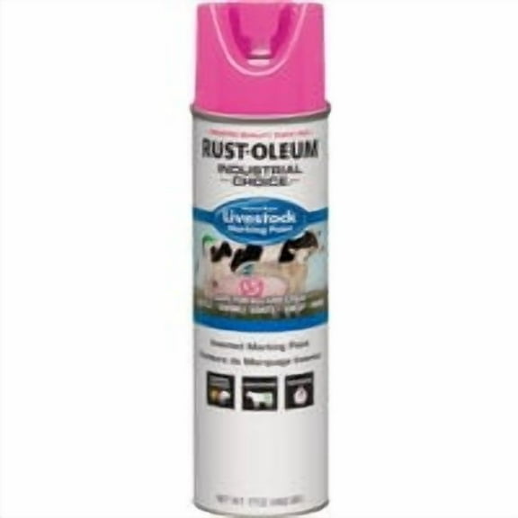 Rust-Oleum Industrial Choice 17 Oz. Fluorescent Pink Livestock Marking Paint