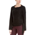 thumbnail image 1 of Max Studio London Womens Side-Tie Melange Knit Sweater, Black, Small, 1 of 1